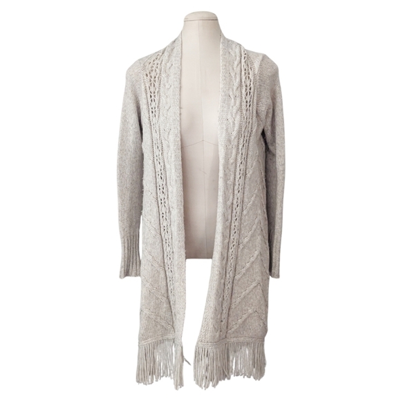 Anthropologie Angel of the North Anais wool sweater fringe small - Picture 2 of 9